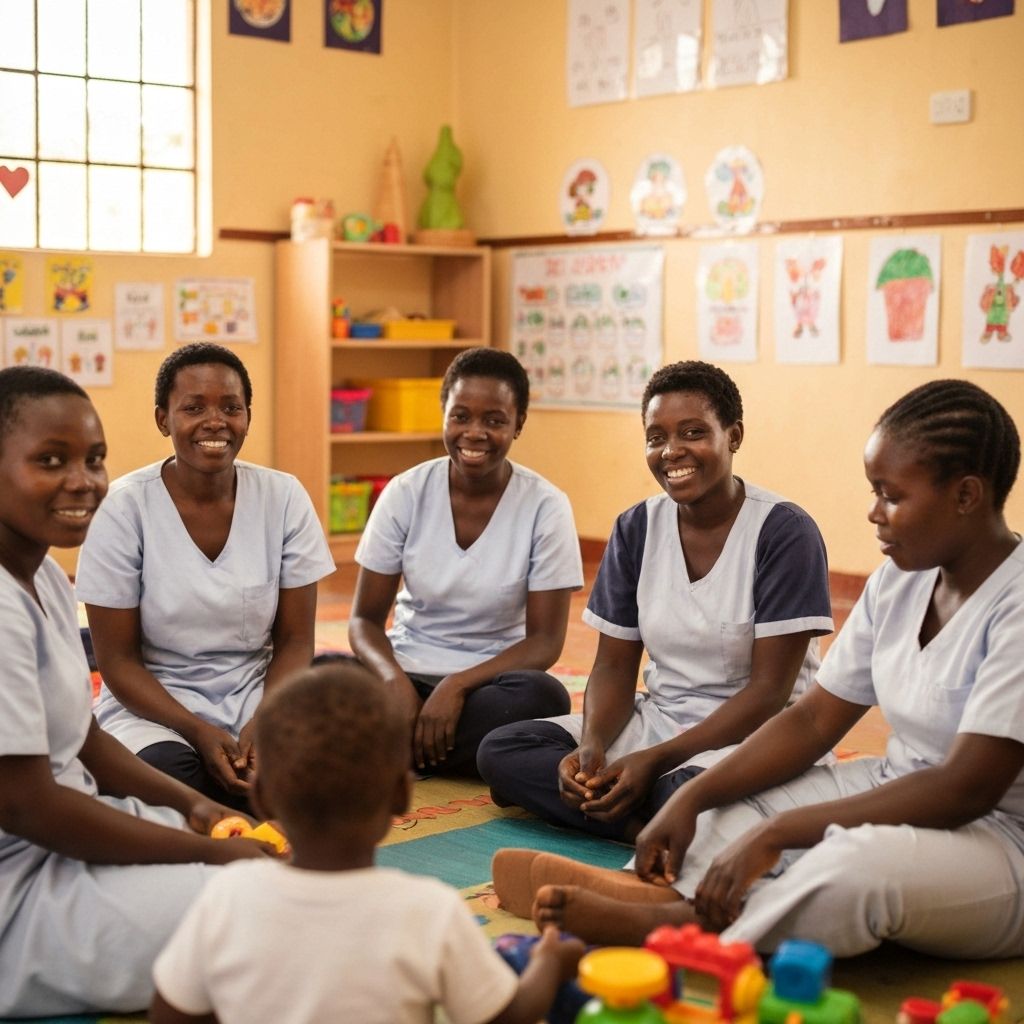 Women childcare workers in Kenya